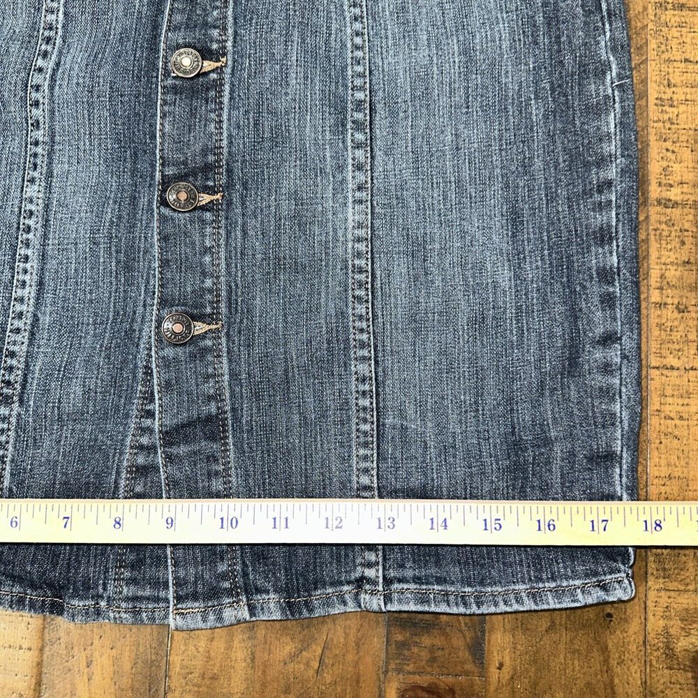 Vintage Tommy Hilfiger Denim Maxi Skirt Front/rear Pockets size 6-buttons (SO13) - Picture 7 of 8